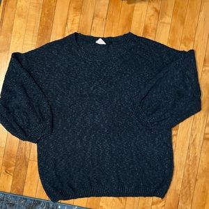 Joyfolie Olissa Navy Bubble Sleeve Sweater size XL Boho